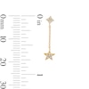 Thumbnail Image 3 of 10K Gold CZ Pavé Star Dangle Chain Studs