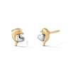 Thumbnail Image 1 of 10K Gold Dolphin and Heart Two-Tone Studs