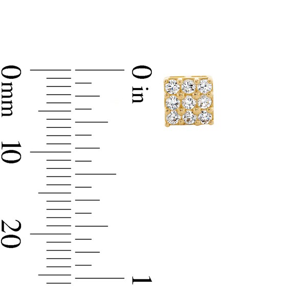 10K Gold CZ Rounded Square Studs