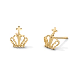 10K Gold King Crown Studs