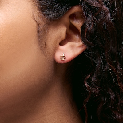 10K Gold King Crown Studs