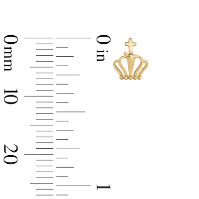 10K Gold King Crown Studs