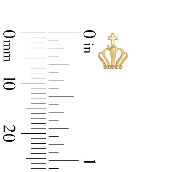 10K Gold King Crown Studs