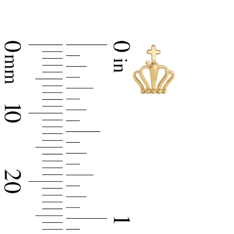 Main Image 3 of 10K Gold King Crown Studs