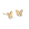 Thumbnail Image 1 of 10K Gold CZ Half Pavé Butterfly Studs