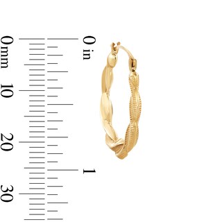 10K Solid Gold Twist Hoop Earrings