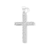 Thumbnail Image 1 of Solid Sterling Silver CZ Textured Edge Cross Charm
