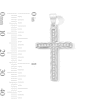 Thumbnail Image 2 of Solid Sterling Silver CZ Textured Edge Cross Charm