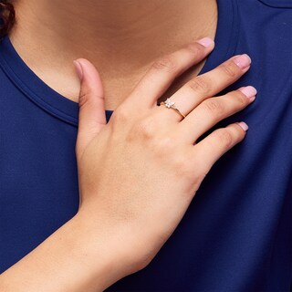 10K Solid Gold CZ Butterfly Ring - Size 7