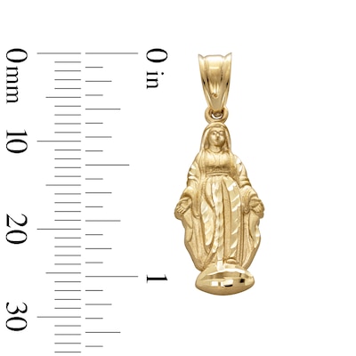 10K Gold Saint Mary Necklace Charm