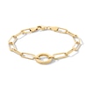 Thumbnail Image 1 of 14K Gold Plated Charm Holder Paper Clip Chain Bracelet - 7"