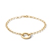 14K Gold Plated Charm Holder Rolo Chain Bracelet - 7”