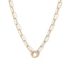 14K Gold Plated Charm Holder Paper Clip Chain Necklace - 18"