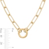 14K Gold Plated Charm Holder Paper Clip Chain Necklace - 18"