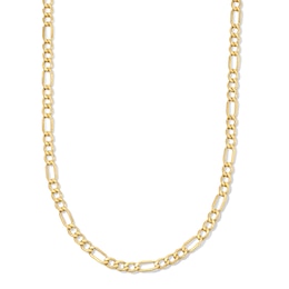 10K Yellow Gold Plated Hammered Figaro Chain - 24"