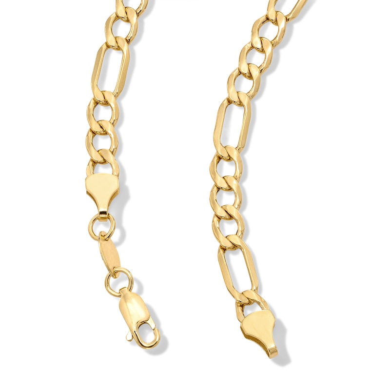 Main Image 2 of 10K Yellow Gold Plated Hammered Figaro Chain - 24"