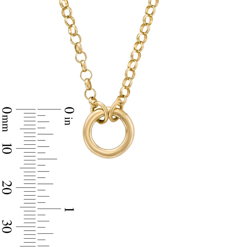 Main Image 2 of 14K Gold Plated Charm Holder Rolo Chain Necklace - 18"