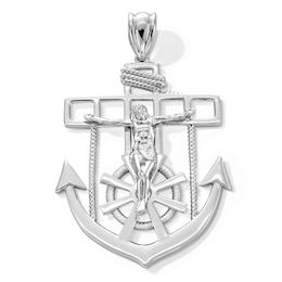 Sterling Silver Mariner Crucifix Necklace Charm