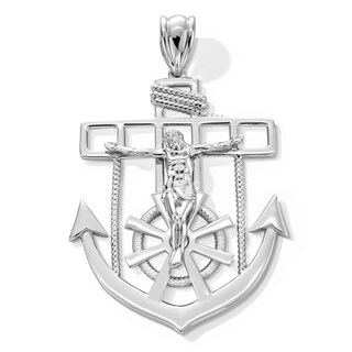 Sterling Silver Mariner Crucifix Necklace Charm