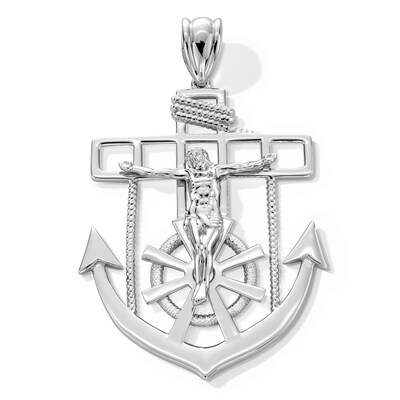 Sterling Silver Mariner Crucifix Necklace Charm