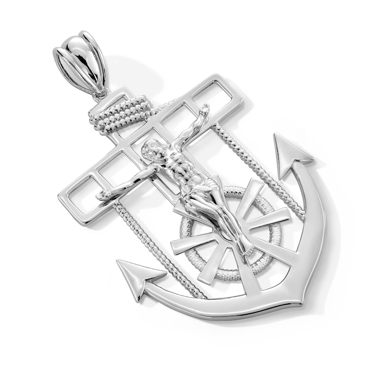 Main Image 2 of Sterling Silver Mariner Crucifix Necklace Charm