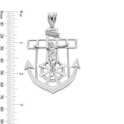 Sterling Silver Mariner Crucifix Necklace Charm
