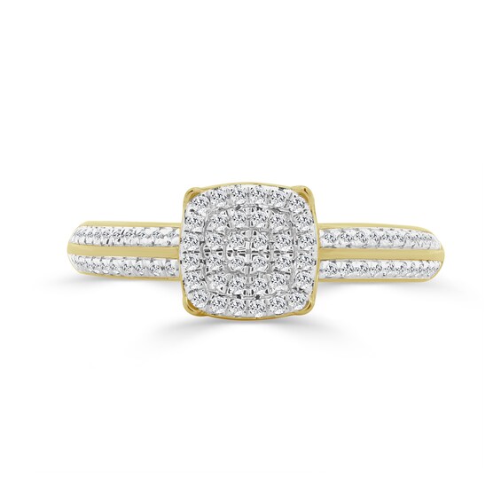 10K Gold 1/5 CT. T.W. Lab-Grown Diamond Cushion Ring