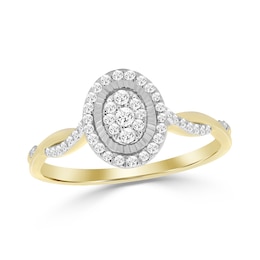 10K Gold 1/5 CT. T.W. Oval Lab-Grown Twist Ring
