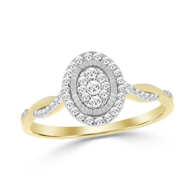 10K Gold 1/5 CT. T.W. Oval Lab-Grown Twist Ring