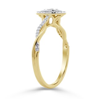 10K Gold 1/5 CT. T.W. Oval Lab-Grown Twist Ring
