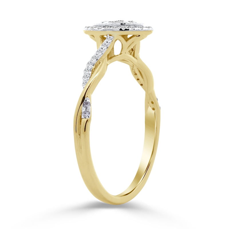 Main Image 2 of 10K Gold 1/5 CT. T.W. Oval Lab-Grown Twist Ring