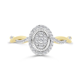 10K Gold 1/5 CT. T.W. Oval Lab-Grown Twist Ring