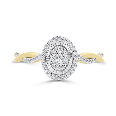 10K Gold 1/5 CT. T.W. Oval Lab-Grown Twist Ring