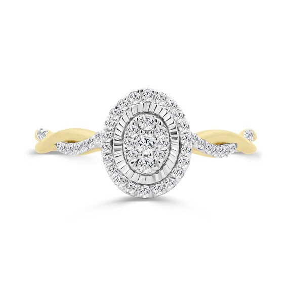 10K Gold 1/5 CT. T.W. Oval Lab-Grown Twist Ring