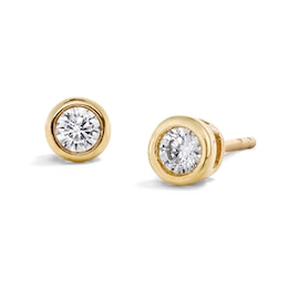 10K Gold 1/5 CT. T.W. Lab-Grown Diamond Round Bezel Studs
