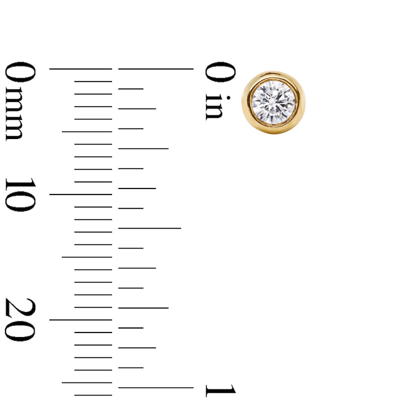 Main Image 2 of 10K Gold 1/5 CT. T.W. Lab-Grown Diamond Round Bezel Studs