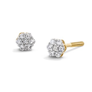 10K Gold 1/ CT. T.W. Lab-Grown Diamond Flower Cluster Studs