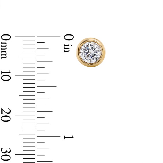 10K Gold / CT. T.W. Lab-Grown Diamond Round Bezel Studs