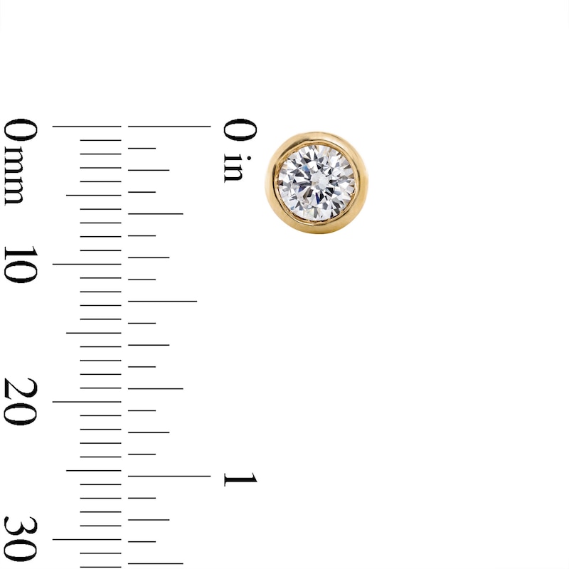 Main Image 2 of 10K Gold 1 1/5 CT. T.W. Lab-Grown Diamond Round Bezel Studs