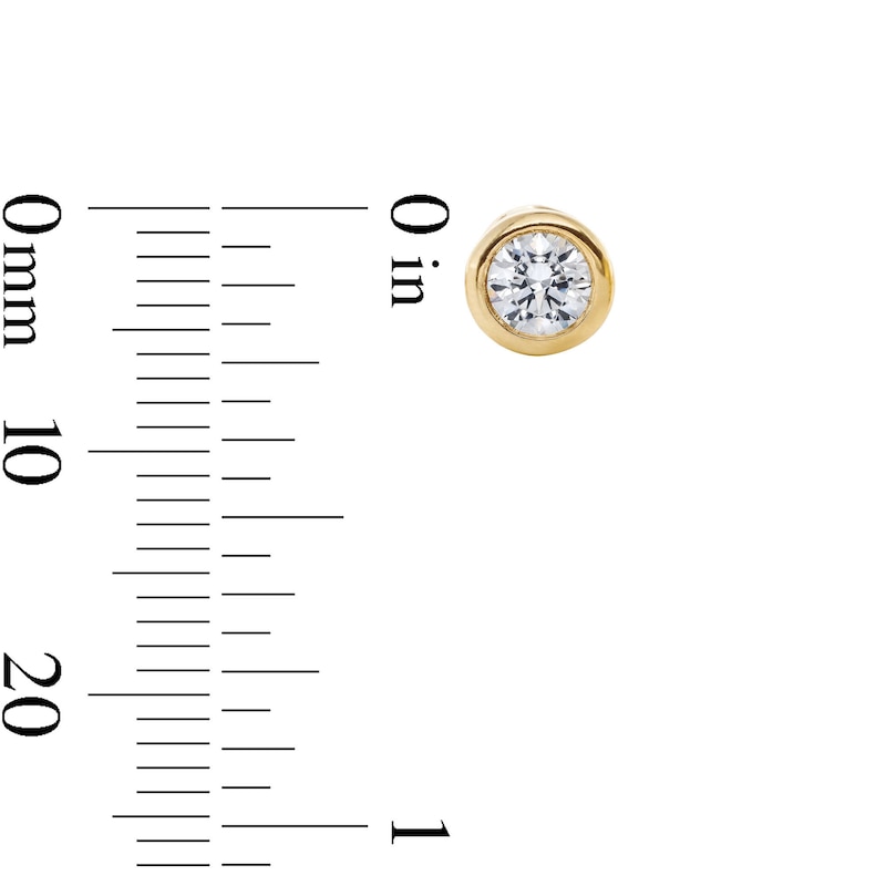 Main Image 2 of 10K Gold 1/3 CT. T.W. Lab-Grown Diamond Round Bezel Studs