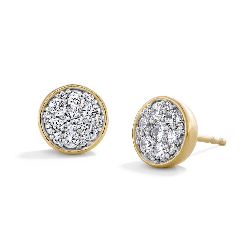Main Image 1 of 10K Gold 5/8 CT. T.W. Lab-Grown Diamond Round Cluster Studs