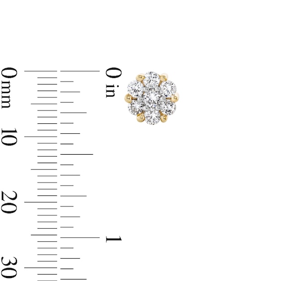 10K Gold 1 CT. T.W. Lab-Grown Diamond Flower Cluster Studs