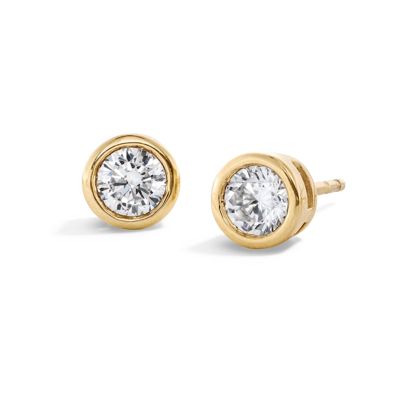 Main Image 1 of 10K Gold 5/8 CT. T.W. Lab-Grown Diamond Round Bezel Studs