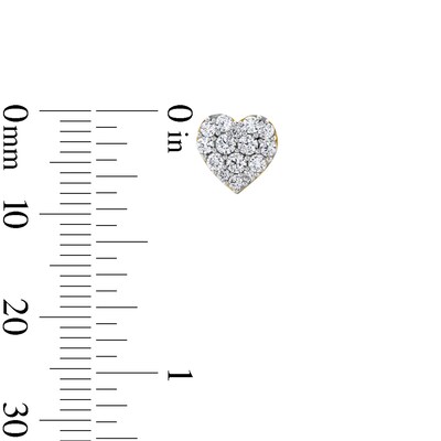 10K Gold /8 CT. T.W. Lab-Grown Diamond Heart Cluster Studs