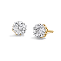 10K Gold 1/2 CT. T.W. Lab-Grown Diamond Flower Cluster Studs