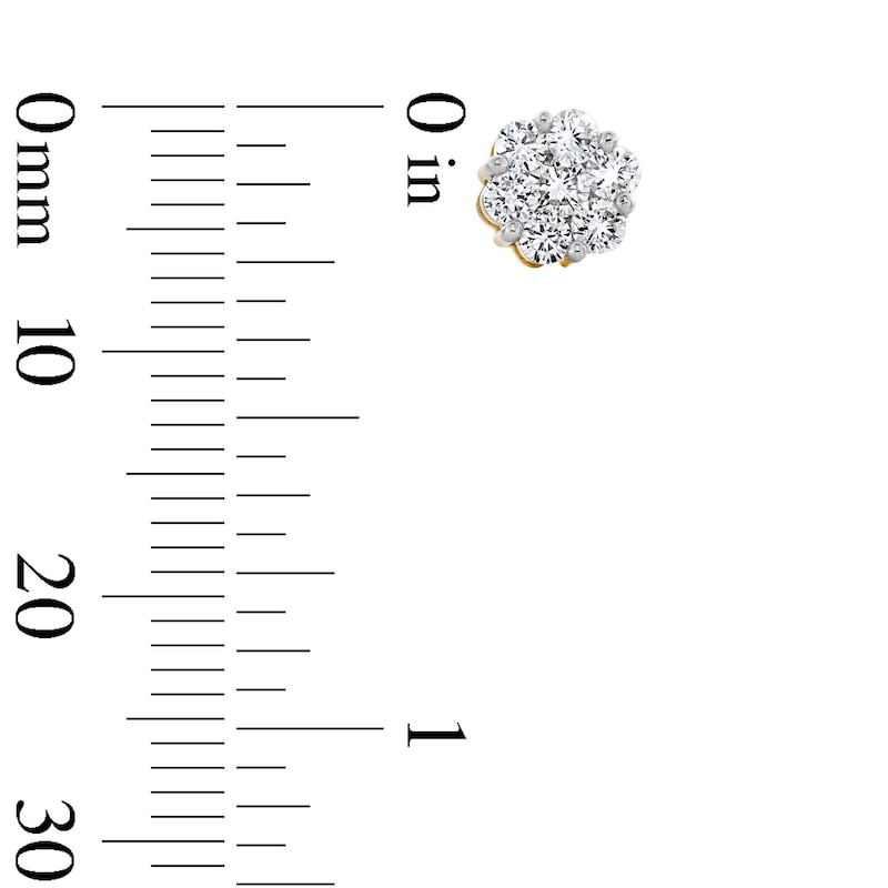 Main Image 2 of 10K Gold 1/2 CT. T.W. Lab-Grown Diamond Flower Cluster Studs