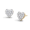 Thumbnail Image 1 of 10K Gold 3/8 CT. T.W. Lab-Grown Diamond Heart Cluster Studs
