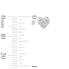 Thumbnail Image 2 of 10K Gold 3/8 CT. T.W. Lab-Grown Diamond Heart Cluster Studs