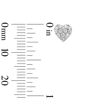 10K Gold 3/8 CT. T.W. Lab-Grown Diamond Heart Cluster Studs