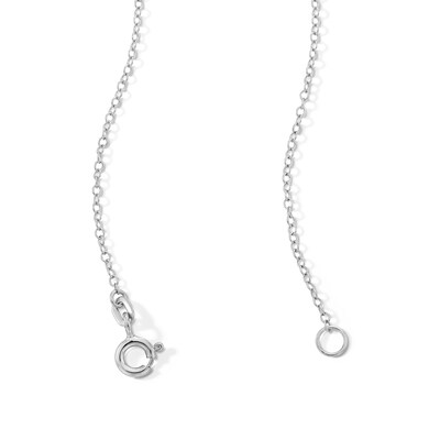 Sterling Silver CZ Paper Clip Pendant - 16" + 2"
